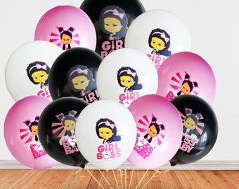 Black Girl Baby Princess Foil bouquet Latex Balloons party supplies decoration happy birthday centerpiece decor baby shower boy girl kids