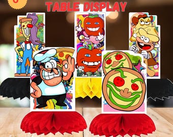 PIZZA TOWER Tableware banner plate cups napkins party supplies decoration happy birthday centerpiece decor baby shower boy girl kids