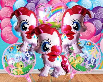 My ponies Foil and Latex bouquet Balloons party supplies decoration happy birthday centerpiece decor baby shower boy girl kids