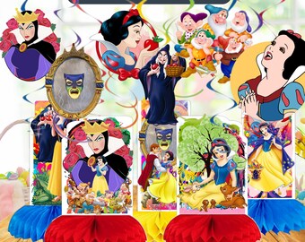 Snow White Tableware banner plate cups napkins party supplies decoration happy birthday centerpiece decor baby shower boy girl kids