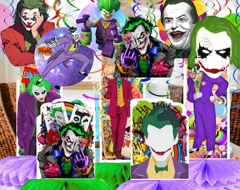 The Joker Tableware banner plate cups napkins party supplies decoration happy birthday centerpiece decor baby shower boy girl kids
