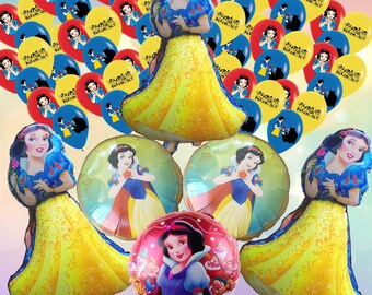 Snow White Foil and Latex bouquet Balloons party supplies decoration happy birthday centerpiece decor baby shower boy girl kids