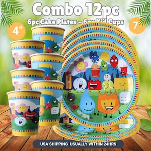 bfdi Battle 4 Dream Tableware banner plate cups napkins party supplies decoration happy birthday centerpiece decor baby shower boy girl kids