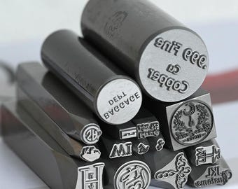 Micro tampon en acier personnalisé, poinçon pour bijoux en métal personnalisé, tampons à graver en métal