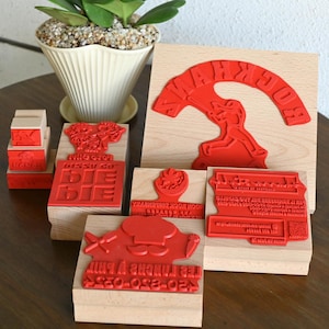 Timbro in gomma con logo personalizzato, timbro di grandi dimensioni dal tuo design, timbro ecologico personalizzato per aziende, timbro in legno più spesso