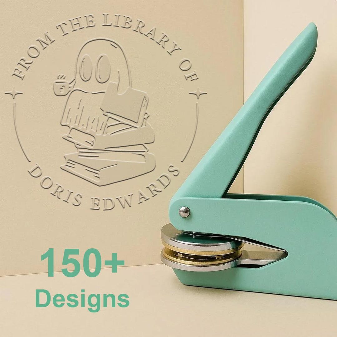 Custom Book Embosser, Personal Library Embossing Stamp, Personalized ...