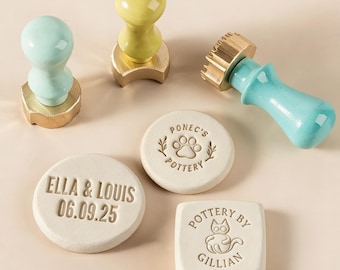 Personalized Pottery Stamp, Custom Signature Clay Mark, Tiny Ceramics Logo Stamp, Gift for Potters