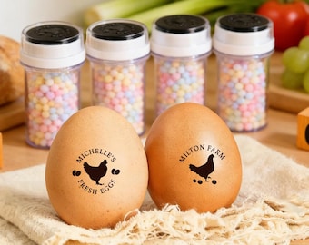 Personalized Egg Stamp Custom Farm Logo Egg Stamp for Fresh Eggs Farmhouse Branding Chicken Keepers