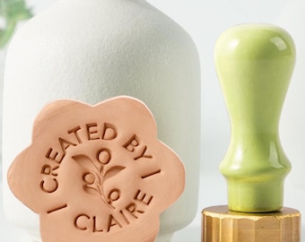 Custom Pottery Stamp, Personalized Brass Clay Seal, Ceramic Tools, Potter Gift