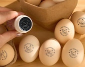Personalized Text & Icon Egg Stamp, Custom Food Safe Fresh Egg Stamp for Backyard Chicken Coop Farm