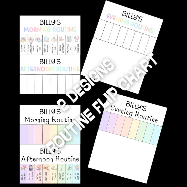 ADHD Kids Routine Flip and Reward Chart Executive Function Flashcards ...