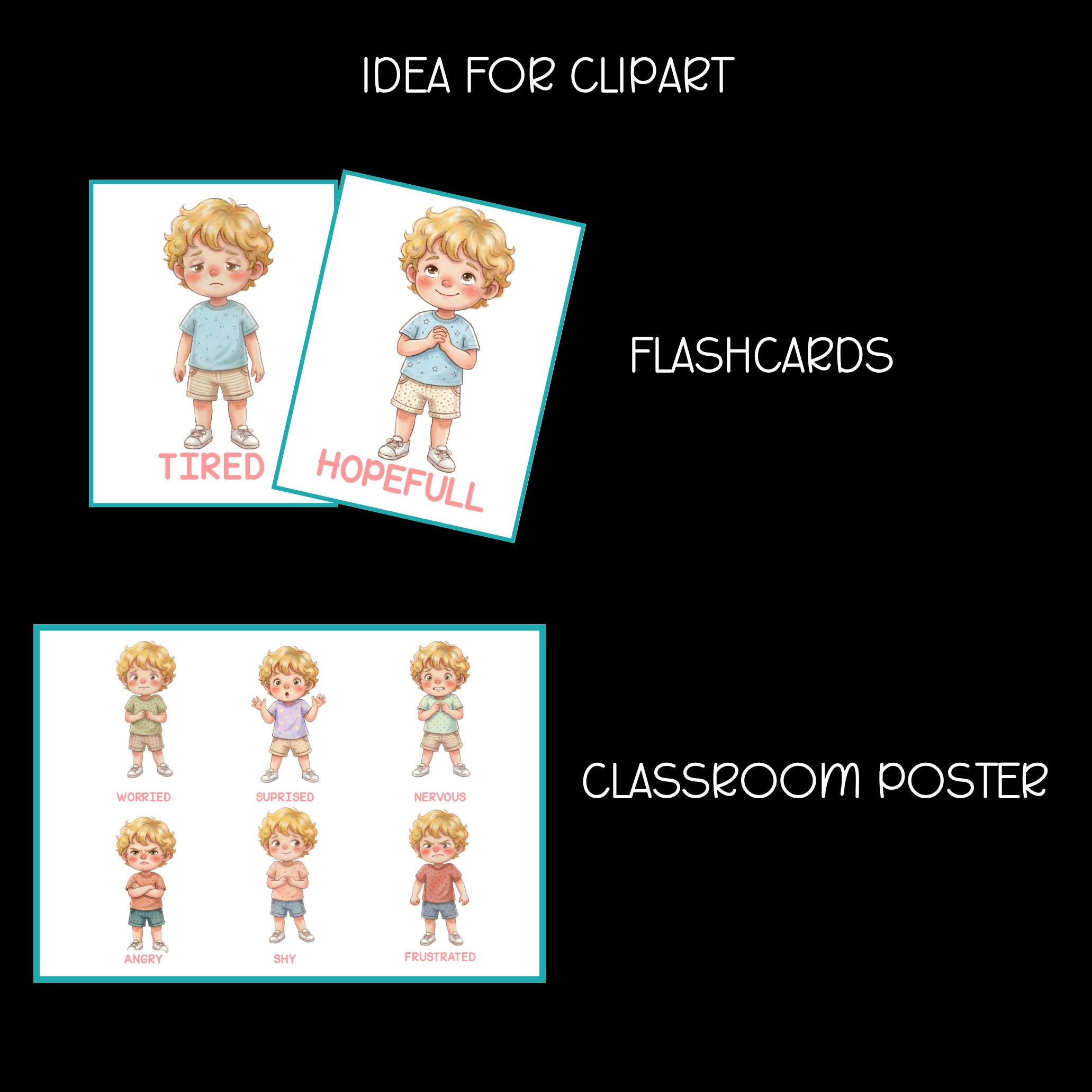 Emotions and Feelings Clipart SVG & PNG Set: Kids Mental Health ...
