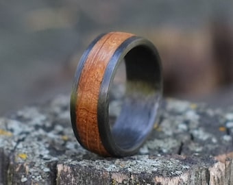 Whiskey Barrel Oak and Carbon Fiber Ring