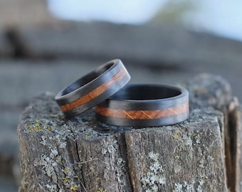 Wedding Ring Set - Bourbon Barrel Ring