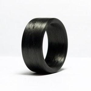 Carbon Fiber Ring - Wide Black Band Ring - Wedding Band for Men - Minimalist Engagement