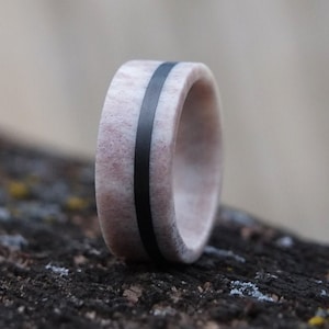 Antler Ring - Horn Ring With Carbon Fiber Inlay - Rustic Wedding Band