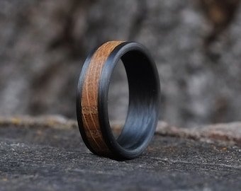Bourbon Barrel Ring - Carbon Fiber Wedding Band