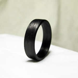 Carbon Fibre Ring - Black Band Ring - Simple Wedding Ring - Automotive