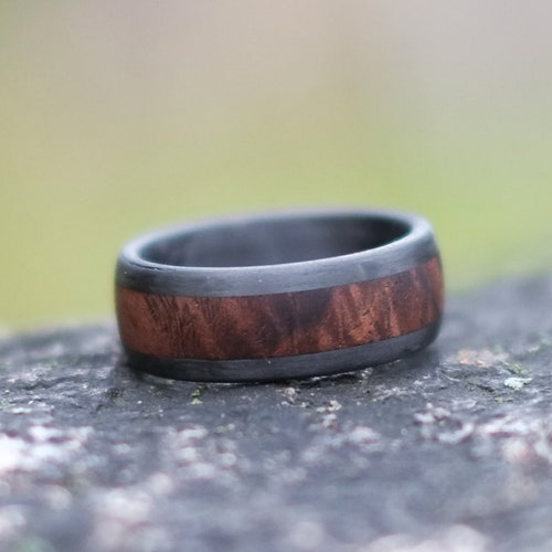 Walnut and Carbon Fiber Ring Etsy