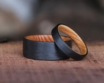 Couples Ring Set - Rustic Barnwood Wedding Rings