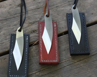 Pocket Knife - Japanese Style Kiridashi Fixed Blade - Groomsmen Gift - Handmade Salvaged Steel