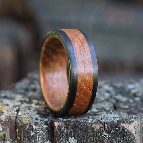 Whiskey Barrel Ring Oak and Carbon Fiber Ring - Etsy