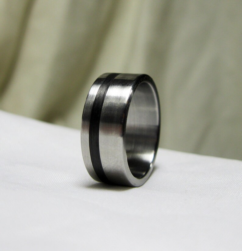 Carbon Fiber and Stainless Steel Ring Etsy