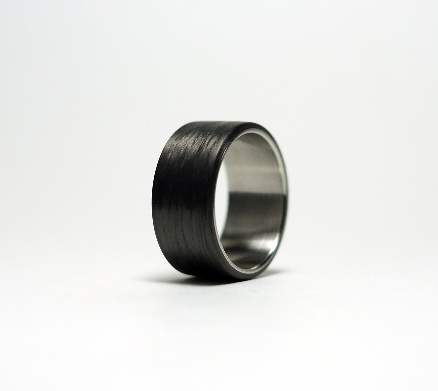 Carbon Fiber and Stainless Steel Ring Band Style Etsy