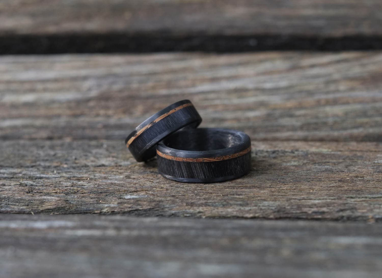 Bison Horn with Whiskey Barrel and Carbon Fiber Ring