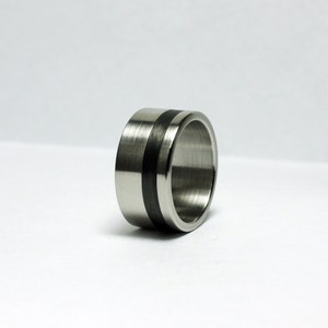 Steel Ring - Black Wedding Band for Men - Handmade
