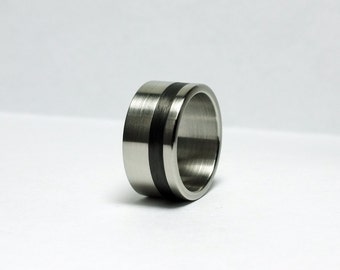 Steel Ring - Black Wedding Band for Men - Handmade