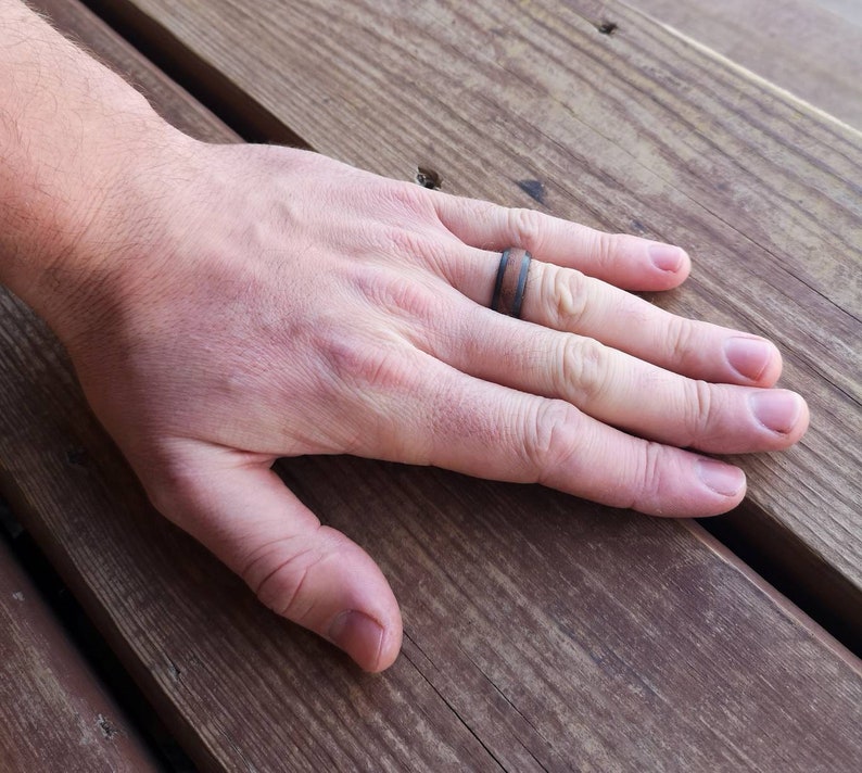 Walnut and Carbon Fiber Ring Etsy