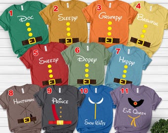 Seven Dwarfs Custome,Matching 7 Dwarf Group Shirt,7 Dwarfs Halloween Shirt, Family Matching Shirt,7 Dwarf Costume, 7 Dwarf B-04102223