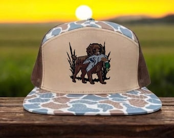 Boykin Duck Hunting Dog Trucker Hat Camo Mesh Snapback Embroidered Retriever Waterfowl Outdoor Cap Gift