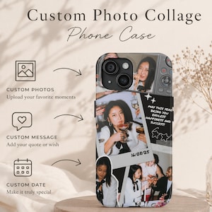 Custom Photo Collage Phone Case Personalized Picture Cover Polaroid Aesthetic Digital Camera Design Custom Text Date Gift For Best Friend