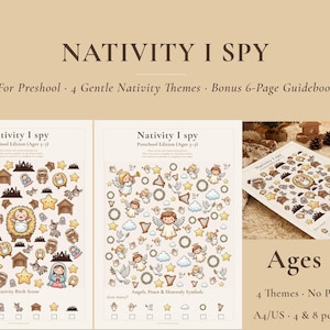 降誕劇「I Spy」幼児向けアクティビティ、キリスト教クリスマス学習ゲーム（デジタルダウンロード）
