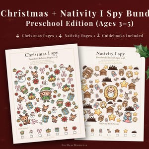 13 Jeu imprimable Nativité de Noël que j'espionne, activité biblique préscolaire, apprentissage préscolaire de la naissance de Jésus, téléchargement numérique de vacances SEL