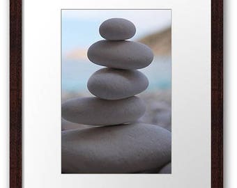 Zen beach rocks print, Beach decor art print, balancing life style seascape homedecor nautical style, stacked rocks simple minimalist decor