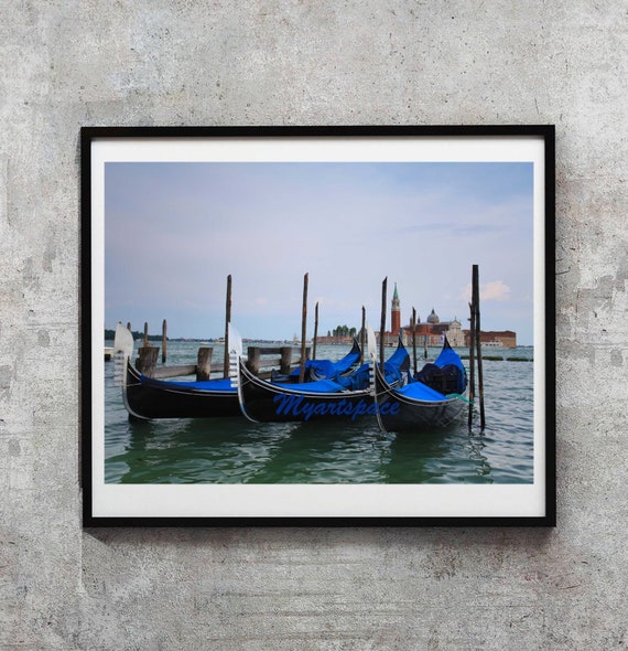 Gondolas Venice Print Italian Gondolas San Marco Square | Etsy