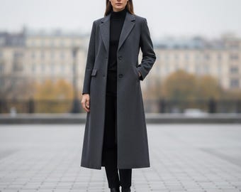 Coat Pattern | Winter Coat Sewing Pattern | Long Coat PDF Pattern , Tailored Coat Pattern
