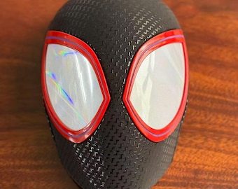 Custom Spiderman Version Miles Morales Cosplay Mask with magnetic lenses.