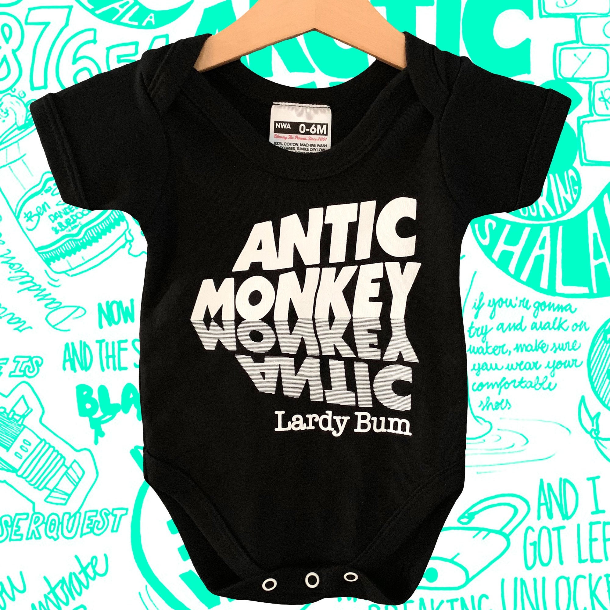 Arctic Monkeys Style baby bodysuit onesie. Antic Monkey Baby Etsy