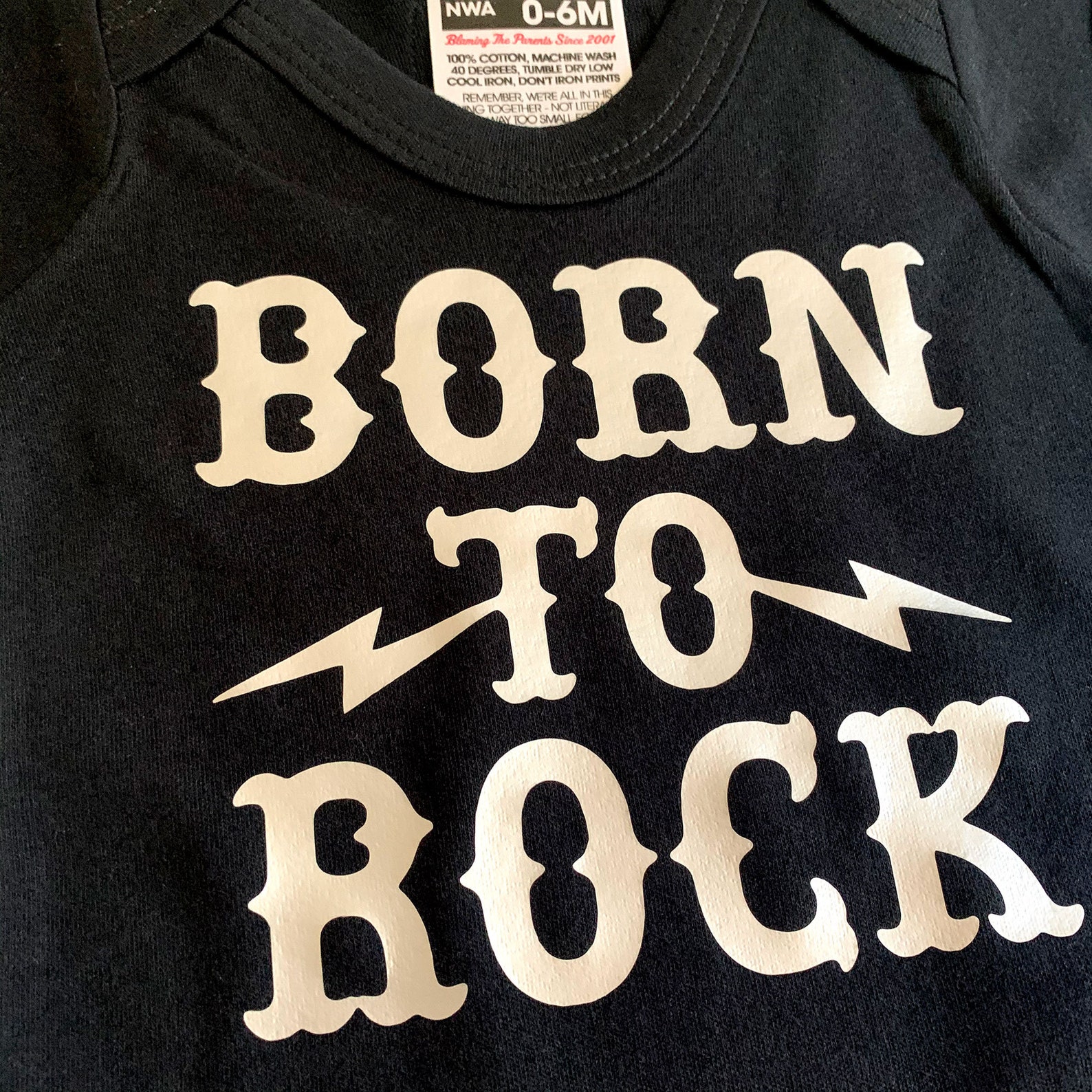 Rock Baby Gift 'born to Rock' Bodysuit Onesie Babygrow. Fun Alternative ...