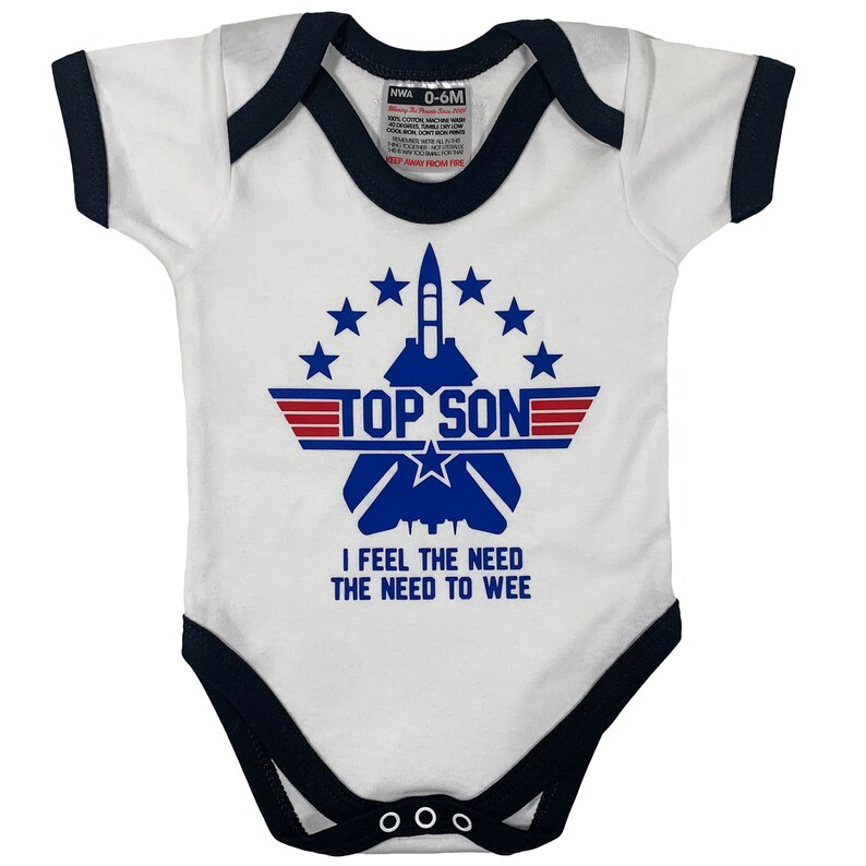 Maverick Top Gun Style 'Top Son' newborn baby bodysuit Etsy