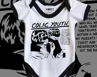 Sonic Youth 'Colic Youth'! Baby Onesie Baby Bodysuit / Baby Grow Newborn Romper gift for a New York alternative rock fan.