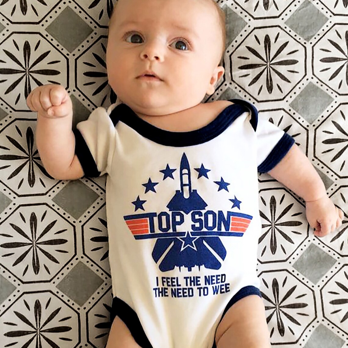 Maverick Top Gun Style 'Top Son' newborn baby bodysuit Etsy