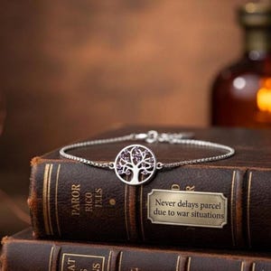 Pulsera Árbol de la Vida de Plata de Ley, con dije ajustable de árbol genealógico.