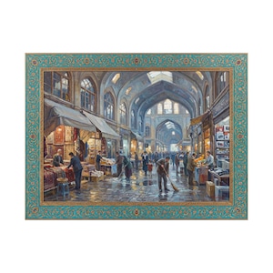 Tehran Persian Bazaar Scene Matte Canvas