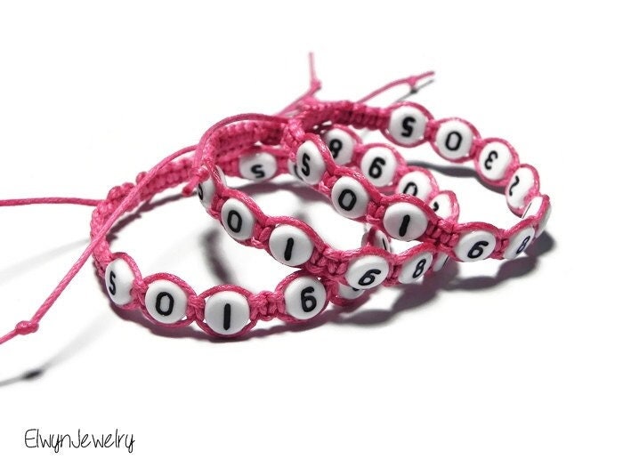 Child Phone Number Bracelet Contact Bracelet Date Bracelet Etsy
