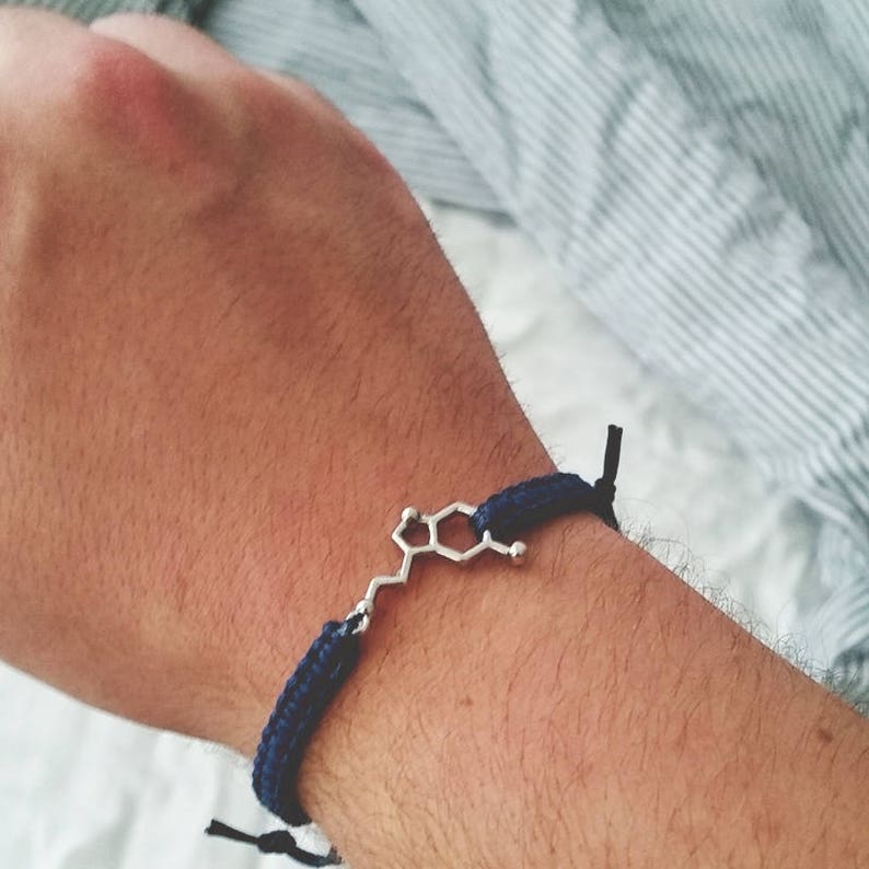 Serotonin Bracelet, Chemistry Bracelet, Molecule Jewelry, Chemistry Jewelry, Positivity Bracelet, Gift for Chemist, Serotonin Molecule image 8